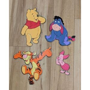 Vintage Disney Winnie the Pooh Character Partial Board Cutouts Set Wall Decor